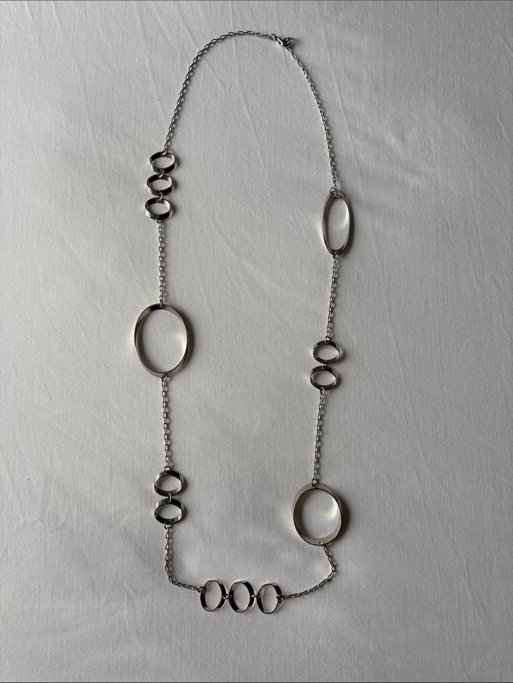 2/$7- Silver-tone Long Link Necklace - Women Jewelry